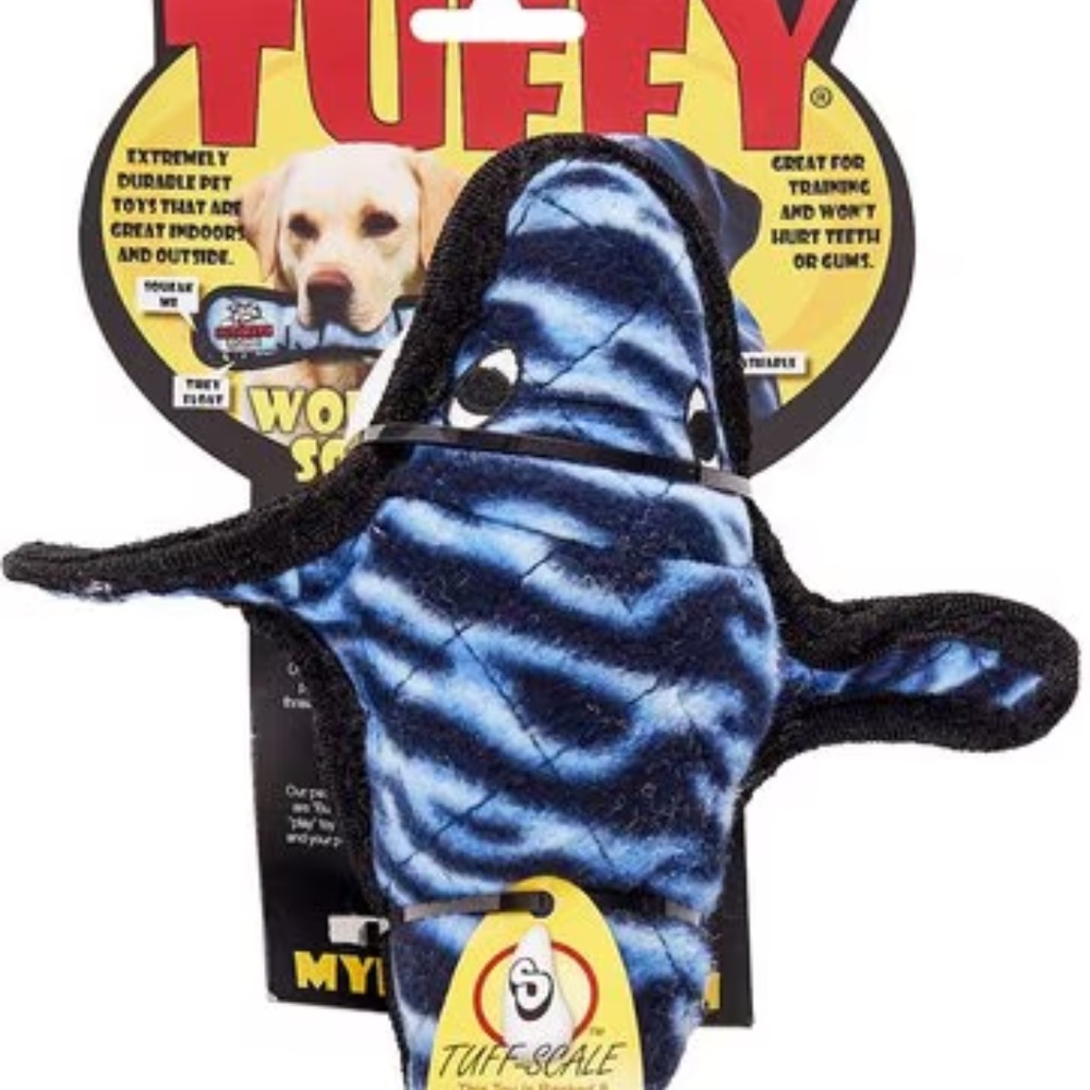 Blue Whale Tuffy Toy for Dogs- Extremely Durable, Squeaky, Washable M/L Dog Toy